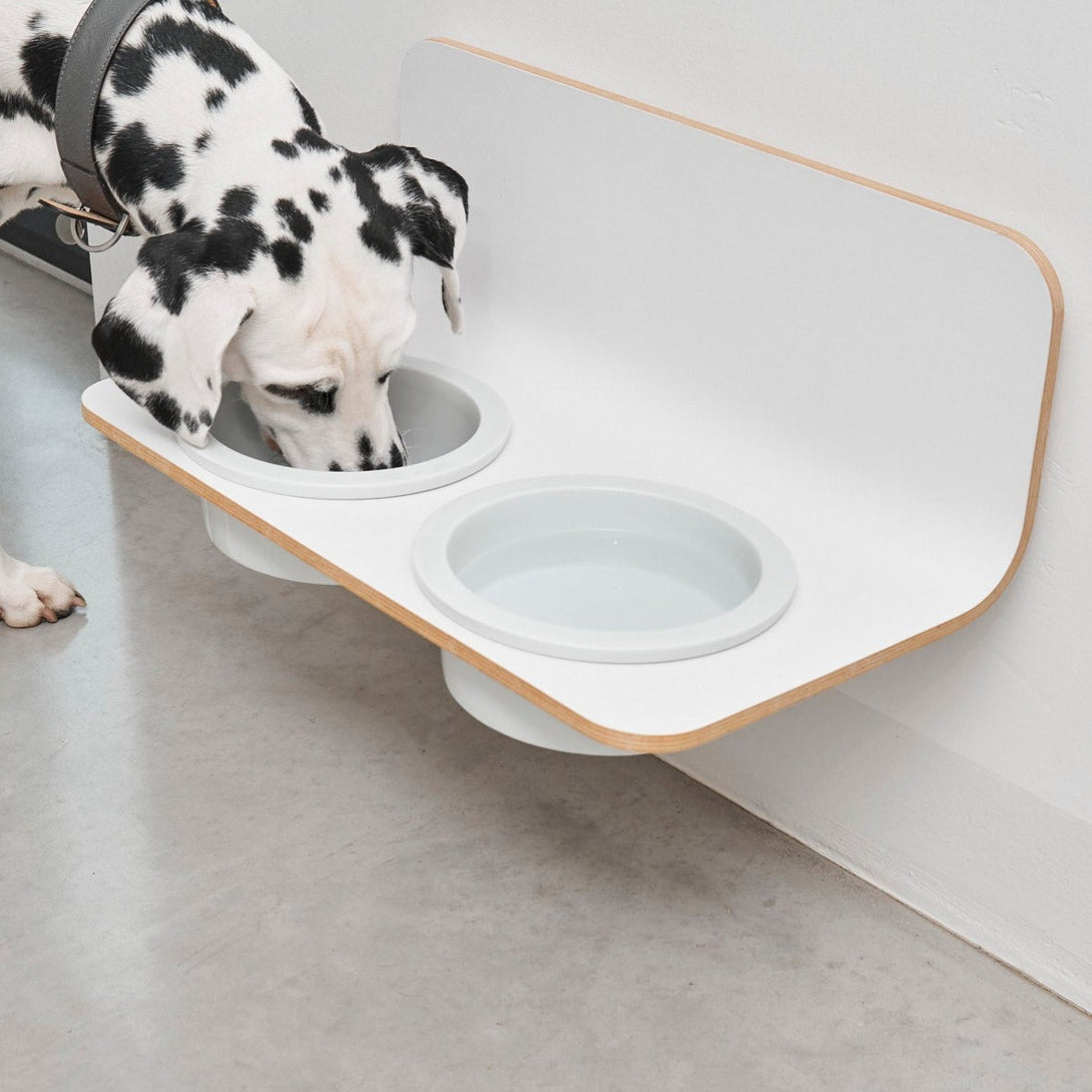 Designer MiaCara Arco Dog Feeder - Porcelain Bowls 