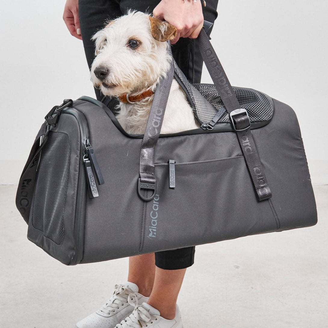Fashionable Designer MiaCara Volata Airline Dog Travel Carrier Anthracite Lightweight 