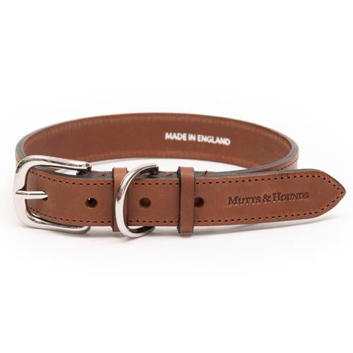 Classic Leather Dog Collar Mutts & Hounds Brown