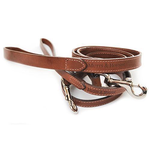 Classic Leather Dog Lead Mutts & Hounds Brown